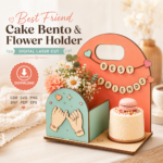 Cake Bento & Flower Holder SVG Bundle, Laser Cut Gift Box Files, DIY Birthday Gift Display - Image 5