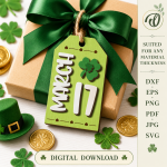 St Patricks Day Gift Tags Bundle Laser Cut File, Irish Shamrock Favor Tag SVG DXF, Lucky Charm Wood Tag Template, Glowforge CNC Digital Download - Image 5
