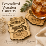 DND Dice Coasters SVG, Laser Cut Drink Coaster Template, Board Game Gift Digital File DXF PDF - Image 5