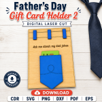Dad Gift Card Holder SVG | Father's Day Laser Cut File | Digital Download - Image 6