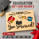 Graduation Money Holder SVG | Laser Cut Graduation Gift Card Holder | Digital Download - Image 6