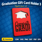 Graduation Money Holder SVG | Graduation Gift Card Holder Digital Download - Image 6