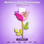 Mother's Day Gift Card Holder SVG | Laser Cut Mom Gift File | Digital Download - Image 6