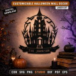 Custom Halloween Wall Sign SVG | Personalized Haunted Decor Laser Cut File | Spooky Home Wall Art DXF PDF Digital Download - Image 5