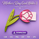 Mother's Day Gift Card Holder SVG | Mom Gift Laser Cut File | Digital Download - Image 6