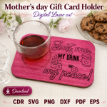 Mom Gift Card Holder SVG | Mother's Day Laser Cut Gift File | Digital Download - Image 6