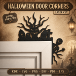 Halloween Door Corners Laser Cut Files | Spooky Door Frame Decor SVG DXF PDF | Haunted House Halloween CNC Template - Image 5