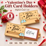 Valentine Gift Card Holder SVG | Valentine's Day Laser Cut File | Digital Download - Image 6
