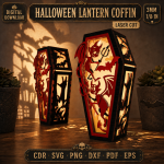 Halloween Lantern Coffin CNC Laser Cut Template - Image 5
