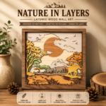 3D Layered Wood Wall Art Bundle – Multilayer Wooden Engraved Laser Cut Scene Set – Nature Inspired Home Decor Gift - Image 5