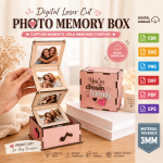 Galentine Photo Memory Box SVG Bundle, Laser Cut Gift Box Files, DIY Bestie Keepsake Gift - Image 6