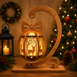 Xmas Lantern Bundle SVG, 5 Wooden Lantern Designs with Stand, Christmas Laser Cut Files, Glowforge LightBurn CNC DXF EPS AI PNG - Image 6