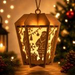 Christmas Lantern Bundle Pack 5 SVG Files | Laser Cut Wooden Lantern Templates | Xmas Decoration Lantern Designs | Glowforge LightBurn CNC Files | DXF EPS PNG Digital Download - Image 6