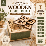 Laser Cut Gift Box Template, Wooden Storage Box SVG, DIY Gift Packaging Design Download - Image 6