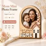 Personalized Mom Photo Frame SVG, Laser Cut Family Keepsake Frame, Mother’s Day Gift Template - Image 6
