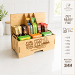 Drink Packet Organizer Laser Cut File, Tea Bag Coffee Sachet Holder SVG, Wooden Kitchen Storage Box DXF PDF EPS PNG - Image 5