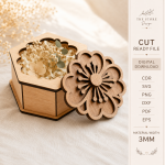 Flower Gift Boxes Laser Cut Bundle, Floral Box SVG, CNC Gift Box Template, Wedding Favor Box, DXF EPS PDF PNG Digital Files - Image 5