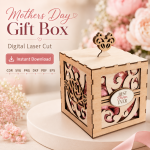 Mother's Day Gift Box Bundle SVG, Laser Cut Keepsake Box Template, DIY Gift for Mom - Image 6
