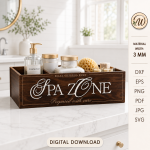 Bathroom Organizer Basket Bundle Laser Cut Files, Wooden Storage Box SVG, Vanity Tray DXF, Bathroom Shelf CNC Digital Download - Image 5