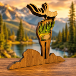 Elk SVG 3D Layered Mandala, Wild Deer Cut File, Glowforge Laser Cut 7 Layer - Image 3