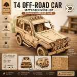 T4 Off-Road Car 3D Wooden Model SVG | Laser Cut Files | CNC DXF AI EPS PDF | DIY Puzzle | Digital Download