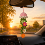 Cosmos Flower Jellyfish Crochet Pattern PDF, Floral Amigurumi Tutorial, Car Hanging Crochet Pattern, Rear View Mirror Decor - Image 7