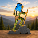 Mountain Climber SVG 3D Layered Landscape, Hiking Extreme Sports Cut File, Glowforge Laser Cut 8 Layer Mountaineering - Image 2