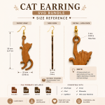 Cat Earring SVG | Laser Cut Wooden Earring Template | SVG DXF EPS PNG Digital Download - Image 2