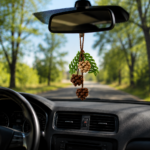 Pine Cone Crochet Pattern PDF, Rustic Car Charm, Rearview Mirror Hanging Ornament, Woodland Christmas Decor - Image 2