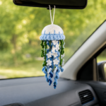 Flower Jellyfish Crochet Pattern PDF, Car Hanging Crochet Pattern, Floral Amigurumi Ornament, Nursery Decor Tutorial - Image 5