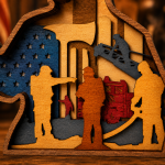 Firefighter SVG 3D Layered Silhouette, Fireman Cut File, Laser Cut 7 Layer - Image 4