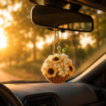3-in-1 Car Mirror Hanging Flower Basket Crochet Pattern PDF, Rear View Mirror Charm, Floral Amigurumi Bundle - Image 5