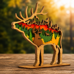 Deer SVG, 3D Layered Mandala, Woodland Animal, Glowforge Laser Art - Image 3