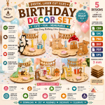 Birthday Countdown Plate Laser Cut Set, Wooden Birthday Countdown SVG, Kids Celebration Sign CNC Template, DXF PDF EPS