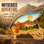 Motorcycle Helmet SVG 3D Layered Silhouette, Racing Biker Cut File