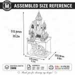 3D Layered Flying Castle Laser Cut, Fantasy Castle SVG, Floating Castle CNC Template, DXF PDF EPS Files - Image 4