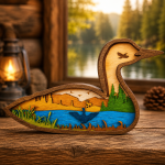 Loon SVG 3D Layered Mandala, Lake Animal Cut File, Glowforge Laser Cut Multilayer - Image 2