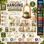 Hanging Plant Pot Holder Laser Cut Bundle, Macrame Style Planter SVG, Wall Plant Hanger CNC Template, DXF PDF EPS