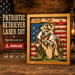 American Flag Labrador SVG, 3D Layered Patriotic Duck Hunting Laser File