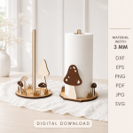 Paper Towel Roll Holder Bundle Laser Cut Files | Kitchen Towel Stand SVG | Wooden Paper Towel Dispenser DXF | CNC Cut File | Glowforge Digital Download - Image 6