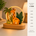 Kids LED Stand Laser Cut Bundle SVG | Night Light Display Base DXF | Glow Lamp Stand CNC Files | Wooden LED Light Holder Template PDF EPS PNG - Image 6