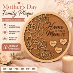 Mother's Day Gift for Mom | Personalized Wooden Sign Laser Cut File | Instant Download - Image 7