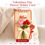 Valentine Gift Card Holder SVG | Flower Display Card Laser Cut File | Digital Download - Image 7