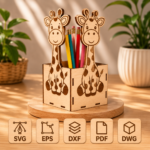 Cute Animal Pencil Holder SVG Bundle | Animal Desk Organizer Laser Cut Files | SVG DXF EPS AI PDF for Cricut & Glowforge - Image 6