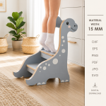 Kids Step Stool Laser Cut Bundle, Toddler Learning Tower SVG, Montessori Step Stand CNC Files, Wooden Helper Stool Digital Plans - Image 6