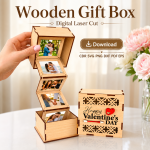 Photo Memory Box Laser Cut File | Wooden Love Gift Box SVG | Glowforge CNC Template - Image 7