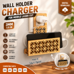Wall Mounted Phone Charger Holder, Laser Cut Design, Mobile Phone Dock Station, Cable Holder Organizer Gift - Image 6