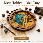 Dice Tray SVG | DND Dice Holder Laser Cut File | RPG Dice Storage Box | Digital Download - Image 7
