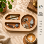 Dump Tray Laser Cut Files, SVG DXF PDF Bundle, Wooden Valet Tray Template, Instant Download - Image 7