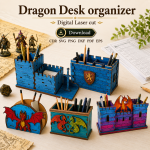Dragon Desk Organizer Laser Cut File | Fantasy Office Organizer SVG | Digital Download